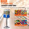 VEVOR Commercial Vending Machine, Four Compartment Rotatable Gumball and Candy Dispenser, Adjustable Height Coin Operated Candy Bank with Iron Stand