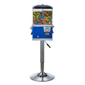 VEVOR Commercial Vending Machine, Four Compartment Rotatable Gumball and Candy Dispenser, Adjustable Height Coin Operated Candy Bank with Iron Stand