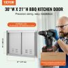 VEVOR BBQ Access Door, 30W x 21H Inch Double Outdoor Kitchen Door, Stainless Steel Flush Mount Door, Wall Vertical Door with Handles and Vents