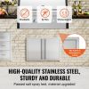 VEVOR BBQ Access Door, 28W x 19H Inch Double Outdoor Kitchen Door, Stainless Steel Flush Mount Door, Wall Vertical Door with Recessed Handles