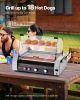 VEVOR Hot Dog Roller, 18 Hot Dog 7 Rollers, Stainless Steel Sausage Grill Cooker, 1050W Commercial Hot Dog Machine with Dual Temp Control, Cover