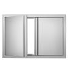 VEVOR BBQ Access Door, 28W x 19H Inch Double Outdoor Kitchen Door, Stainless Steel Flush Mount Door, Wall Vertical Door with Recessed Handles