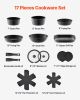 VEVOR 17 Piece Pots and Pans Set, Granite Nonstick Detachable Handle Cookware, Space Saving Induction Cookwares, Kitchen RV Cooking Sets with Frying