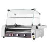 VEVOR Hot Dog Roller, 18 Hot Dog 7 Rollers, Stainless Steel Sausage Grill Cooker, 1050W Commercial Hot Dog Machine with Dual Temp Control, Cover