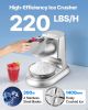 VEVOR Ice Crusher Machine, 220lbs Per Hour Electric 4 Blades Snow Cone Maker, Stainless Steel Shaved Ice Machine with Bowl and Cover