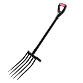 VEVOR Garden Fork, 5-Tine Gardening Pitchfork with Metal Handle, 41 in Heavy Duty Digging Fork with Y Grip