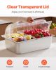 VEVOR Countertop Food Serving Display Container, 4 Pan Stainless Steel Food Serving Tray