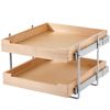 VEVOR 2 Tier Pull Out Cabinet Organizer, 20"W x 21"D Cabinet Drawer, Soft Close Slide out Shelf, Heavy-Duty Sliding Wood Drawer