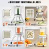 VEVOR Commercial Vegetable Fruit Chopper, Stainless Steel French Fry Cutter with 4 Blades 1/4" 3/8" 1/2", 6-wedge Slicer, Chopper Dicer with Tray
