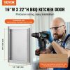 VEVOR BBQ Access Door, 16W x 22H Inch Single Outdoor Kitchen Door, Stainless Steel Flush Mount Door, Wall Vertical Door with Handle, for BBQ Island