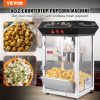 VEVOR Popcorn Maker, 850W Popcorn Popper Machine, 8 Oz Kettle Makes 48 Cups per Batch, Countertop Popcorn Maker with Tempered Glass, Includes 4 Scoops