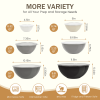 Bowls with Lids Set, 12 Piece Plastic Mixing Bowls Set, Nesting Mixing Bowl for Space Saving Storage, Ideal for Cooking, Baking, Food Prep (Gray)