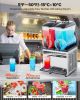 VEVOR Commercial Frozen Drink Maker, 15Lx2 Double Tank Slushy Machine, 120 Cups Stainless Steel Margarita Smoothie Frozen Drink Machine