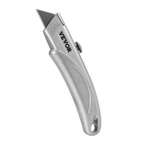 VEVOR Utility Knife, 2-Pack Retractable Box Cutter, with Aluminum Alloy Case, SK5 Blades and Handle, 3-Position Blade, 5 Blades