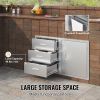 VEVOR Outdoor Kitchen Door Drawer Combo 38.1''W x 22.6''H x 20.8''D, BBQ Access Door/Triple Drawers Combo with Stainless Steel Handles