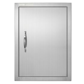 VEVOR BBQ Access Door, 16W x 22H Inch Single Outdoor Kitchen Door, Stainless Steel Flush Mount Door, Wall Vertical Door with Handle, for BBQ Island