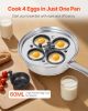 VEVOR Egg Poacher Pan, 4-Cup Poached Egg Maker, Stainless Steel Poaching Pan and Frying Skillet, with 4 Nonsitck Detachable Large Cups, Lid