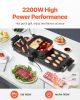 VEVOR Hot Pot with Grill, 2300W 2-in-1 Electric Smokeless Grill and Hot Pot, Removable Shabu-shabu Hotpot with Non-stick Pan