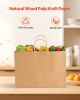 VEVOR Kraft Paper Bags with Handles, 100Pcs 16 x 6 x 12 in, Large Paper Grocery Bags, Reusable & Recycled Take-Out Sacks