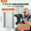 VEVOR BBQ Access Door, 17W x 24H Inch Single Outdoor Kitchen Door, Stainless Steel Flush Mount Door, Wall Vertical Door with Recessed Handle