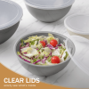 Bowls with Lids Set, 12 Piece Plastic Mixing Bowls Set, Nesting Mixing Bowl for Space Saving Storage, Ideal for Cooking, Baking, Food Prep (Gray)