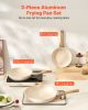 VEVOR Frying Pan Skillet, Aluminum Egg Fry Pans, 3 Piece (8, 9.5, 11 in), Nonsitck Ceramic Heavy-Duty Skillets with Heat-Resistant Handle