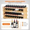 VEVOR 72 Bottle Upgrade Modular Wine Rack, Continuously Store Pinot Bottles, 8-Tier Bamboo Wood Storage Rack