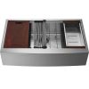 VEVOR Farmhouse Kitchen Sink, 304 Stainless Steel Drop-In Sinks, Top Mount Single Bowl Basin with Ledge & Accessories