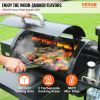 VEVOR 53 inch Portable Charcoal Grill, Propane Gas Grills with Cover and Cart, Heavy Duty Iron BBQ Grill, Mini Tabletop Smoker for Outdoor Cooking