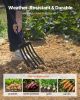 VEVOR Garden Fork, 5-Tine Gardening Pitchfork with Metal Handle, 41 in Heavy Duty Digging Fork with Y Grip