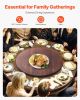 VEVOR 24 in Wood Lazy Susan Turntable, 360° Rotation Round Clear Tabletop Rotating Tray, Acacia Wood Dining Table Centerpiece, Smooth and Silent Spin