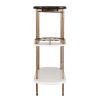 Black and Gold Metal Bar Cart With Wine Storage