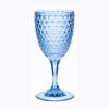 Set of Four Blue Diamond Acrylic Stemmed All Purpose Wine Glass