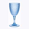 Set of Four Blue Diamond Acrylic Stemmed All Purpose Wine Glass