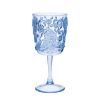Set of Four Blue Paisley Acrylic Stemmed All Purpose Wine Glass