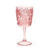 Set of Four Pink Paisley Acrylic Stemmed All Purpose Wine Glass