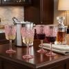 Set of Four Pink Paisley Acrylic Stemmed All Purpose Wine Glass