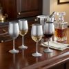 Set of Four Silver Acrylic Stemmed All Purpose Wine Glass