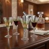 Set of Four Clear and Green Palm Tree Acrylic Stemmed All Purpose Wine Glasses