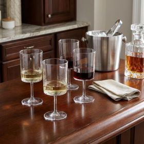 Set of Four Clear Acrylic Stemmed All Purpose Wine Glass