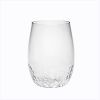 Set of Four Clear Dimpled Tritan Plastic Stemless All Purpose Tumbler Wine Glasses