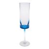 Set of Four Clear and Blue Acrylic Stemmed Flutes