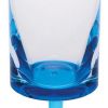 Set of Four Clear and Blue Acrylic Stemmed Flutes