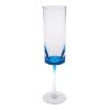 Set of Four Clear and Blue Acrylic Stemmed Flutes