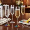 Set of Four Rainbow Geometric Acrylic Stemmed Flutes