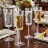 Set of Four Clear Acrylic Stemmed Flutes