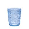 Set of Four Blue Paisley Acrylic Stemless Whiskey Glasses