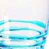 Set of Four Clear and Blue Acrylic Stemless Whiskey Glasses