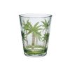 Set of Four Green Floral Acrylic Stemless Whiskey Glass