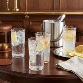 Set of Four Clear Acrylic Stemless Highball Glass